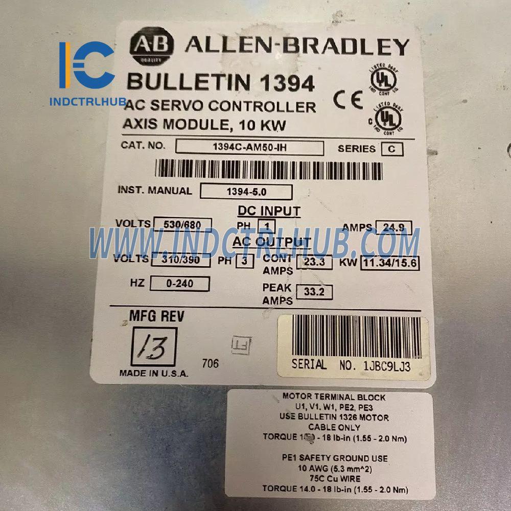 אלן-בראדלי 1394C-AM50-IH בקר סרוו AC מודול ציר