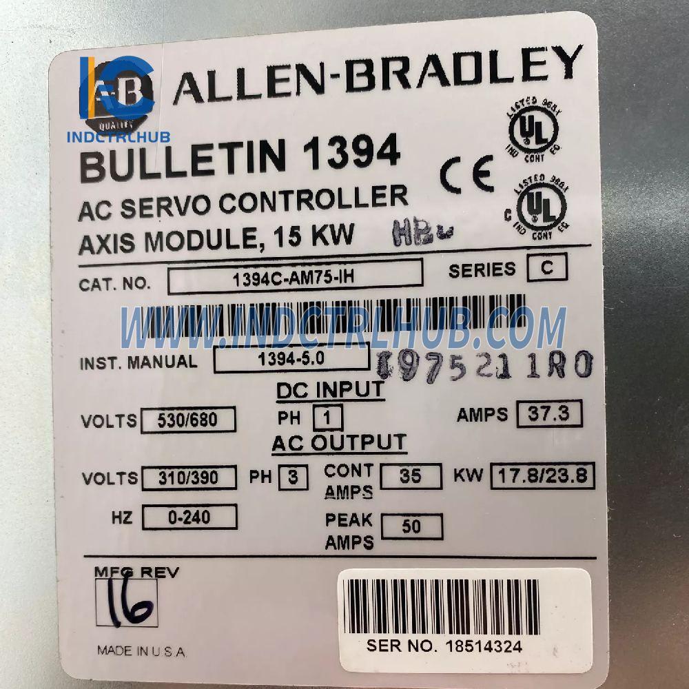 אלן-בראדלי 1394C-AM75-IH בקר סרוו AC מודול ציר