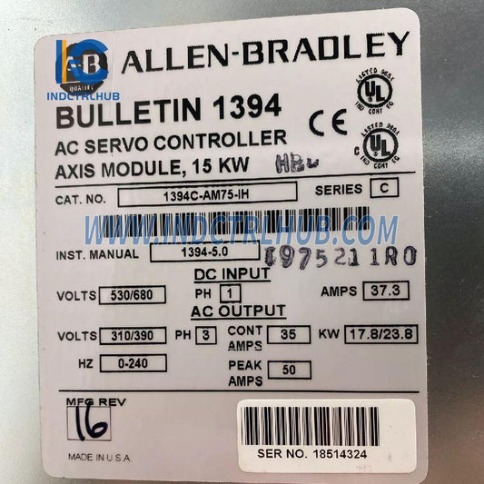 Allen-Bradley 1394C-AM75-IH AC szervó vezérlő tengely modul