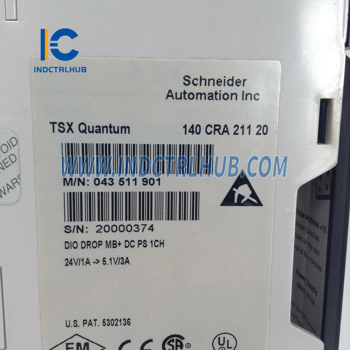 Schneider 140CRA21120 DIO kritiena saskarnes Modicon Quantum