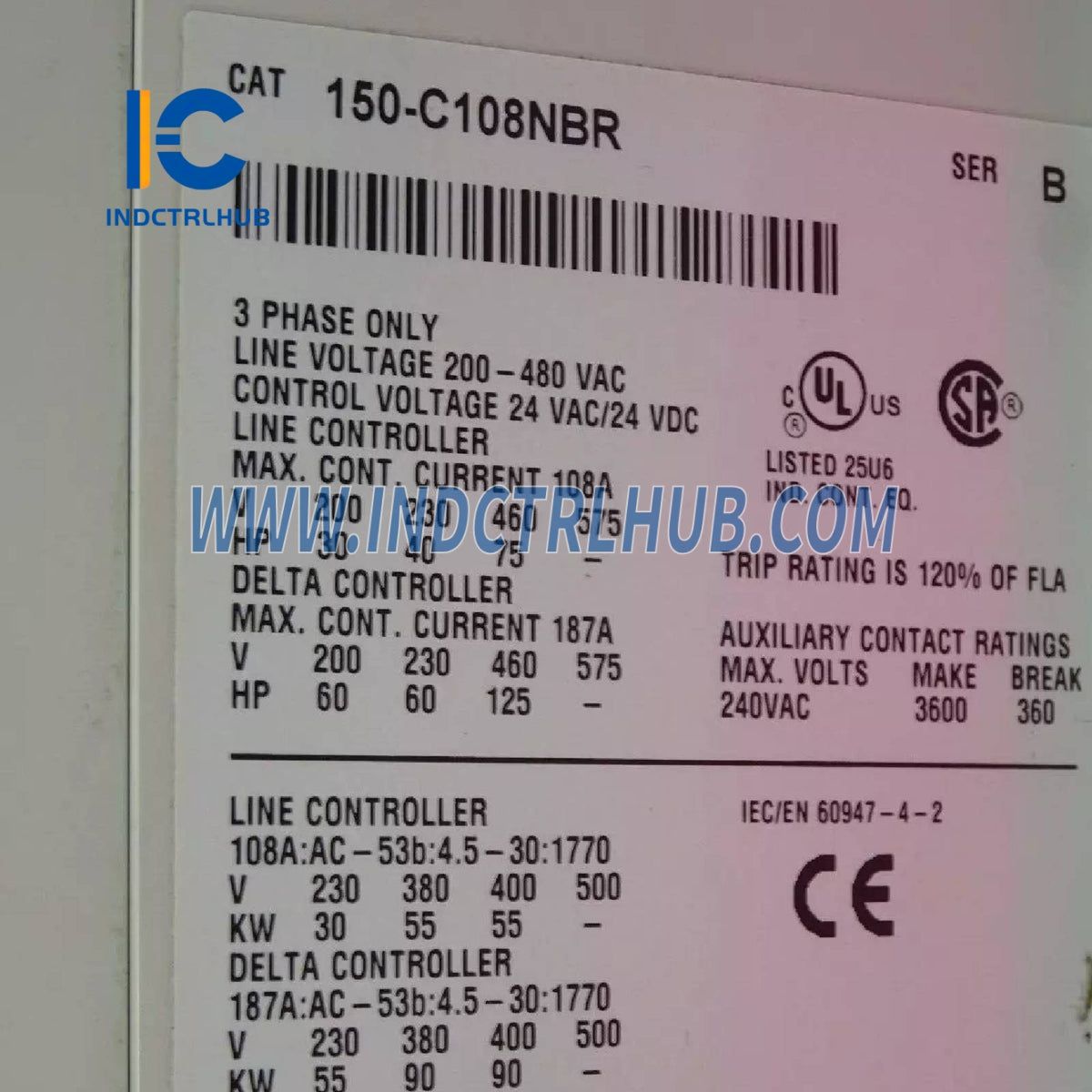 ALLEN BRADLEY 150-C108NBR SMC-3 Mekani Starter