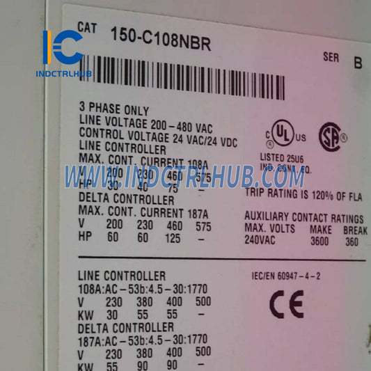 ALLEN BRADLEY 150-C108NBR SMC-3 Mäký štartér