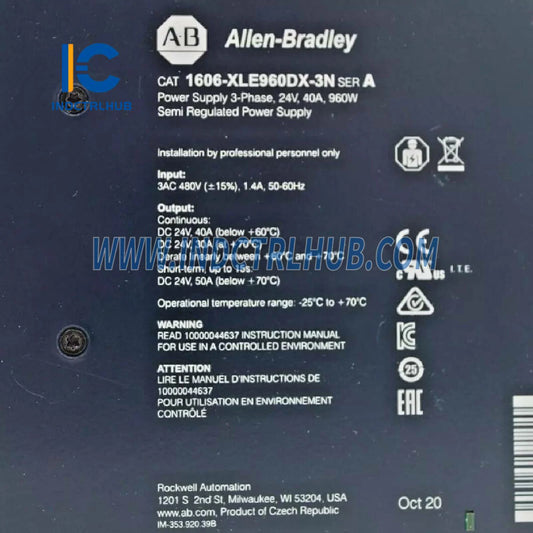 ALLEN BRADLEY 1606-XLE960DX-3N Three-Phase Input Power Supply