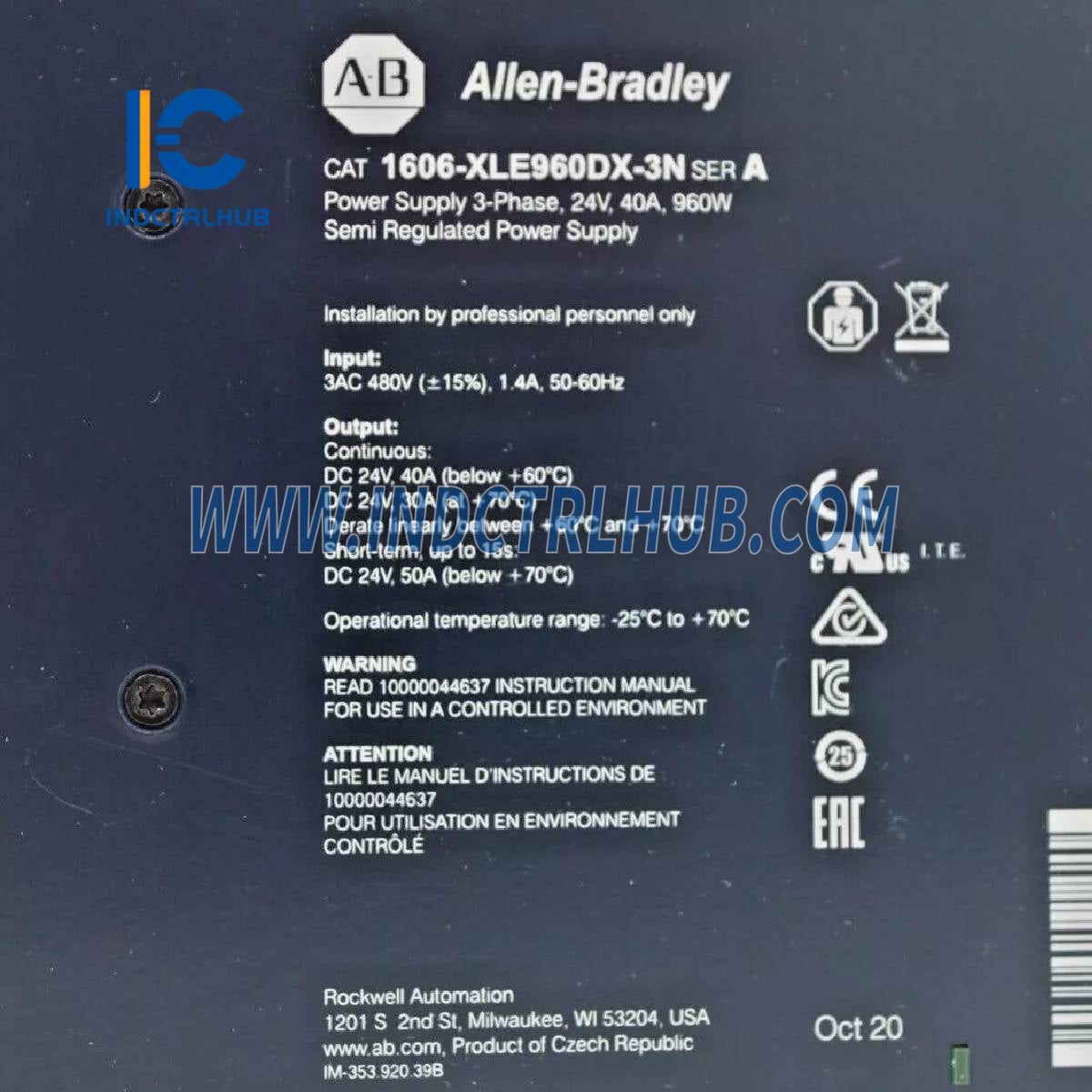 ALLEN BRADLEY 1606-XLE960DX-3N Uch fazali kirish quvvat manbai