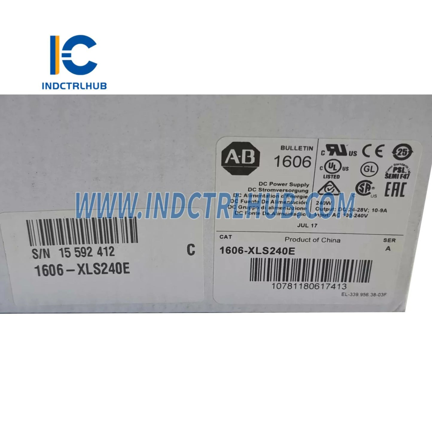 Allen-Bradley 1606-XLS240E 240W DIN Rail Power Supply 24VDC 10A