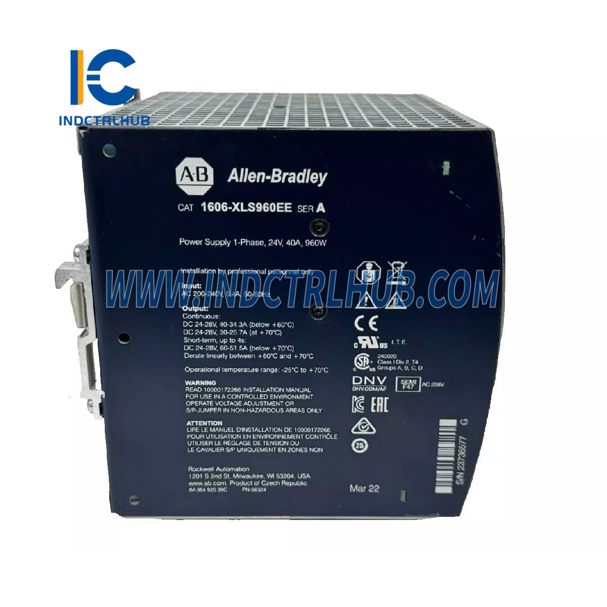 ALLEN BRADLEY 1606-XLS960EE 960V bitta fazali DIN rels quvvat manbai