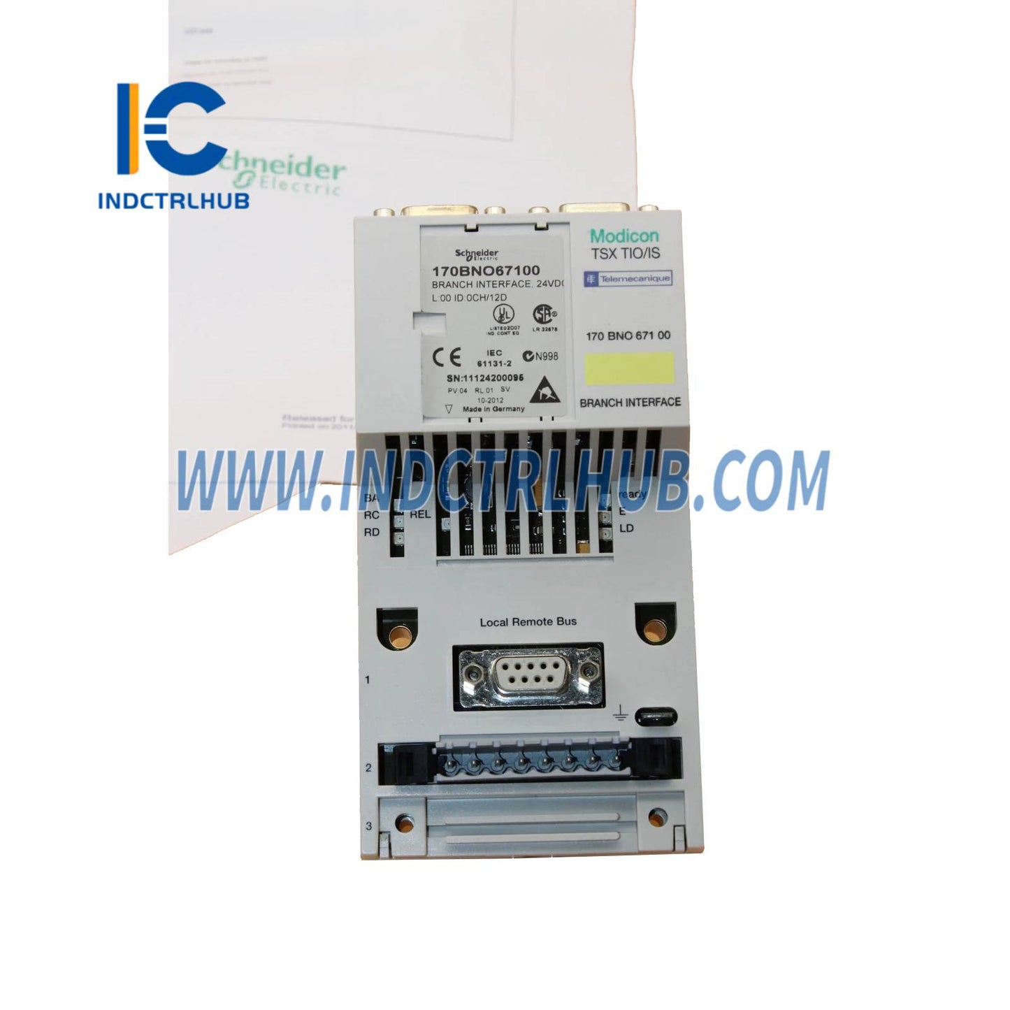 Schneider 170BNO67100 Branch interface for Interbus communication adaptor