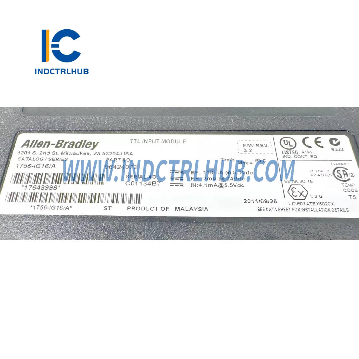 ALLEN BRADLEY 1756-IG16 ControlLogix 16 punktu 5VDC digitālais ieejas modulis