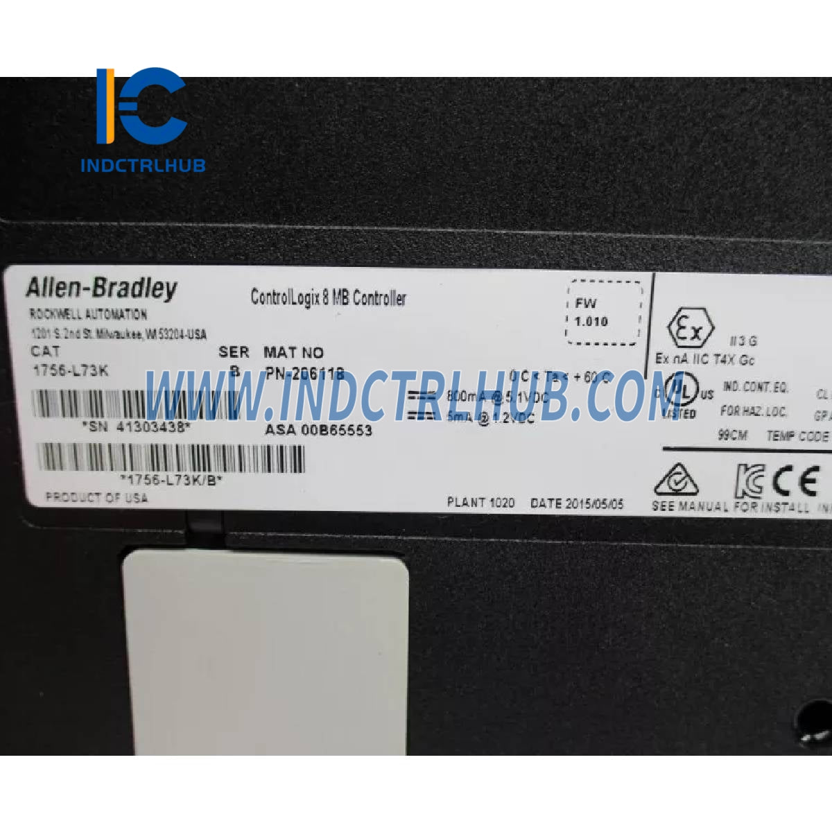 ALLEN BRADLEY 1756-L73K ControlLogix 5570 Seriyali Boshqaruvchi