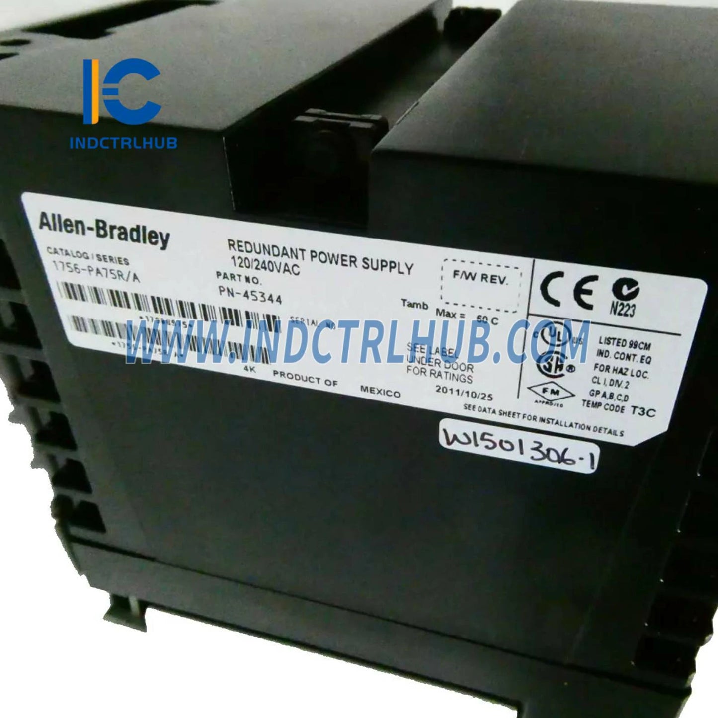 Allen-Bradley 1756-PA75R ControlLogix AC Redundante Kragvoorsiening