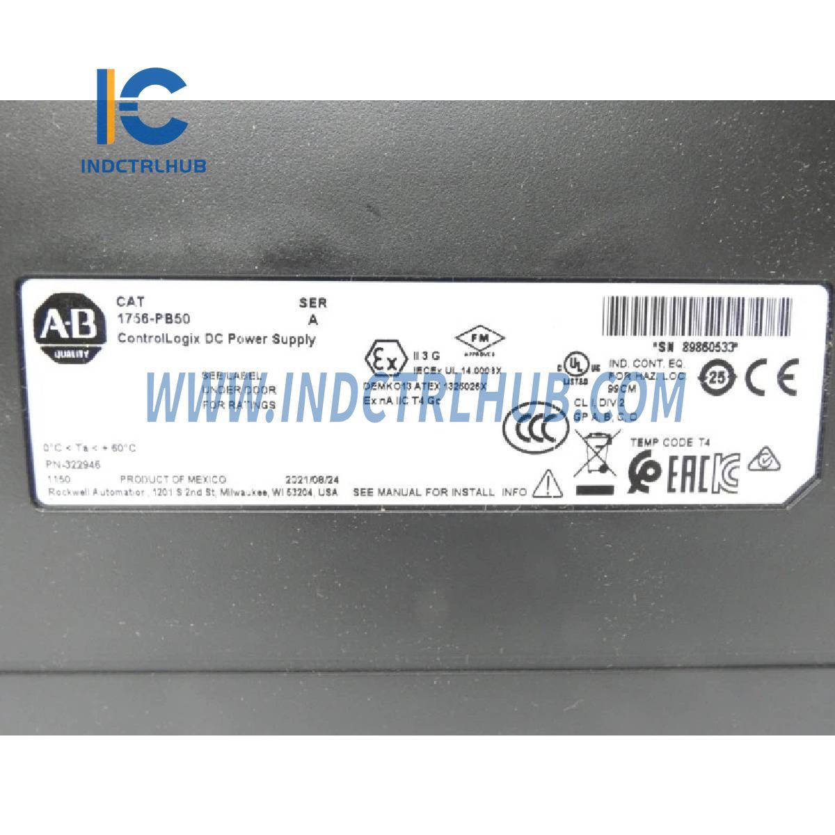 ALLEN BRADLEY 1756-PB50 ControlLogix Kragvoorsiening