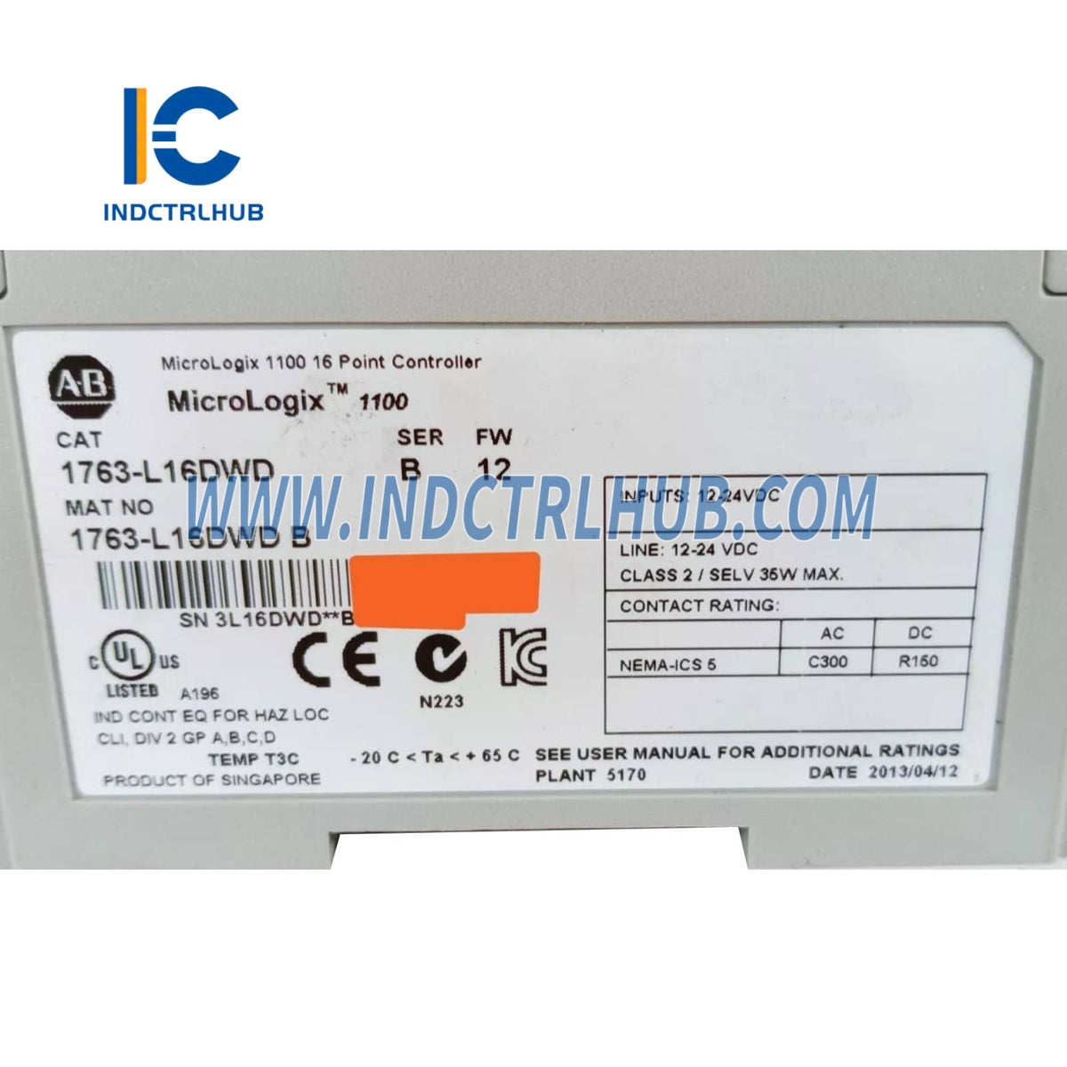 ALLEN BRADLEY 1763-L16DWD Compact MicroLogix PLC