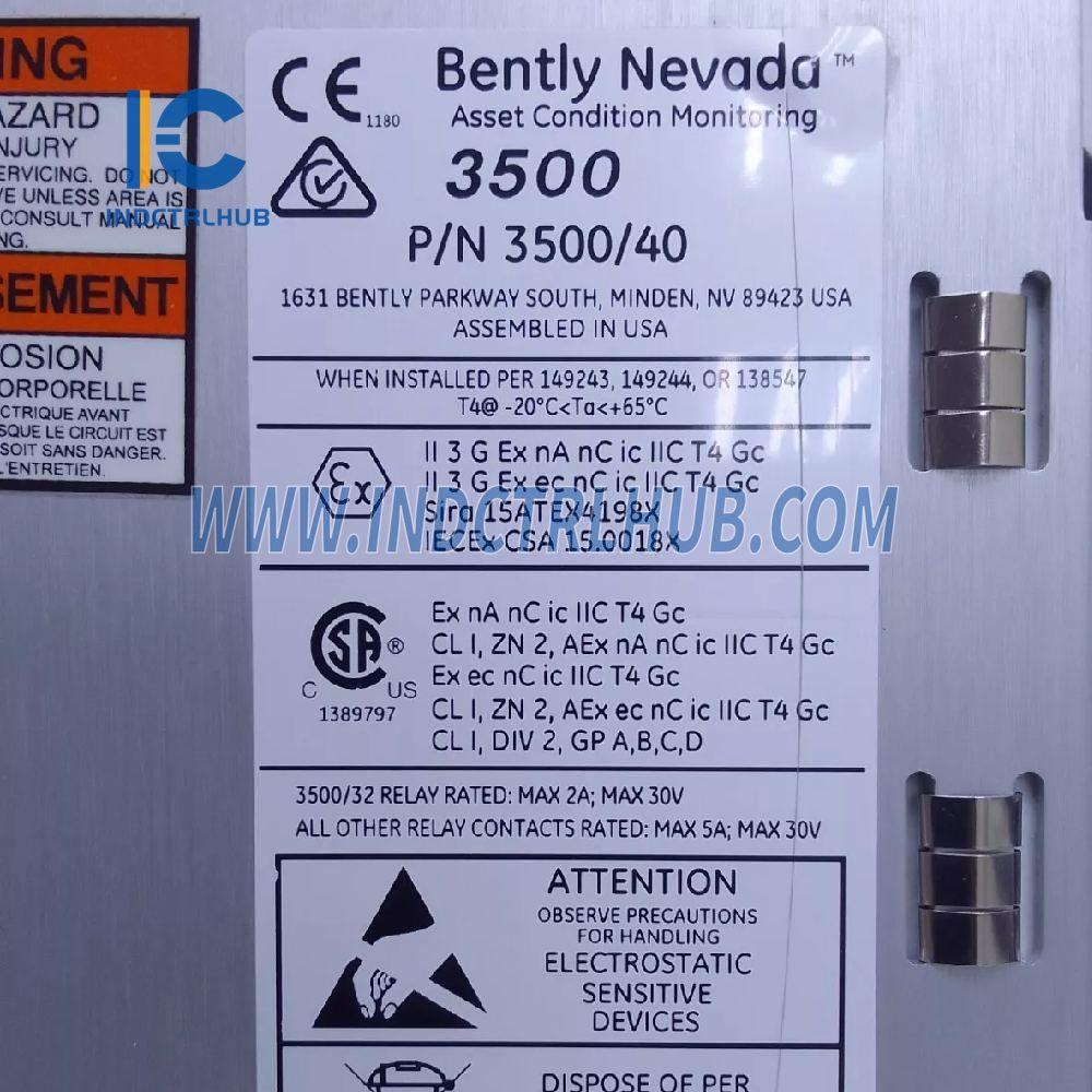 Bently Nevada 3500/40M 176449-01 Proximitor Monitor