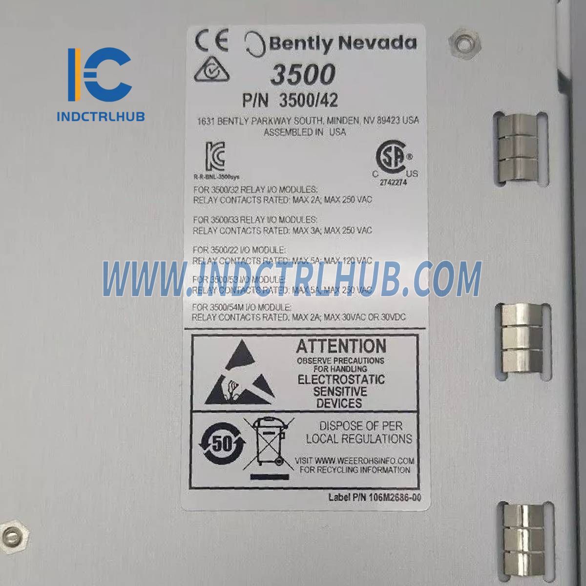 3500/70M 176449-09 | מוניטור מהירות דופק רסיפ של Bently Nevada