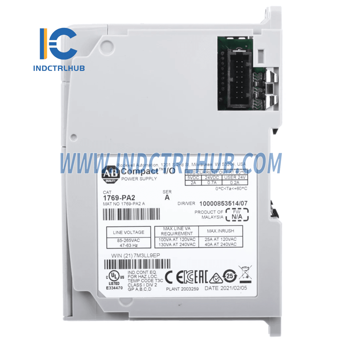 Allen-Bradley 1769-PA2 CompactLogix AC 2A/0.8A barošanas avots