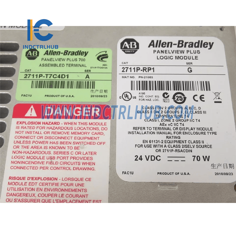 Allen-Bradley 2711P-T7C4D1 PanelView Plus 6 Reeks 700 Kleur Vertoning