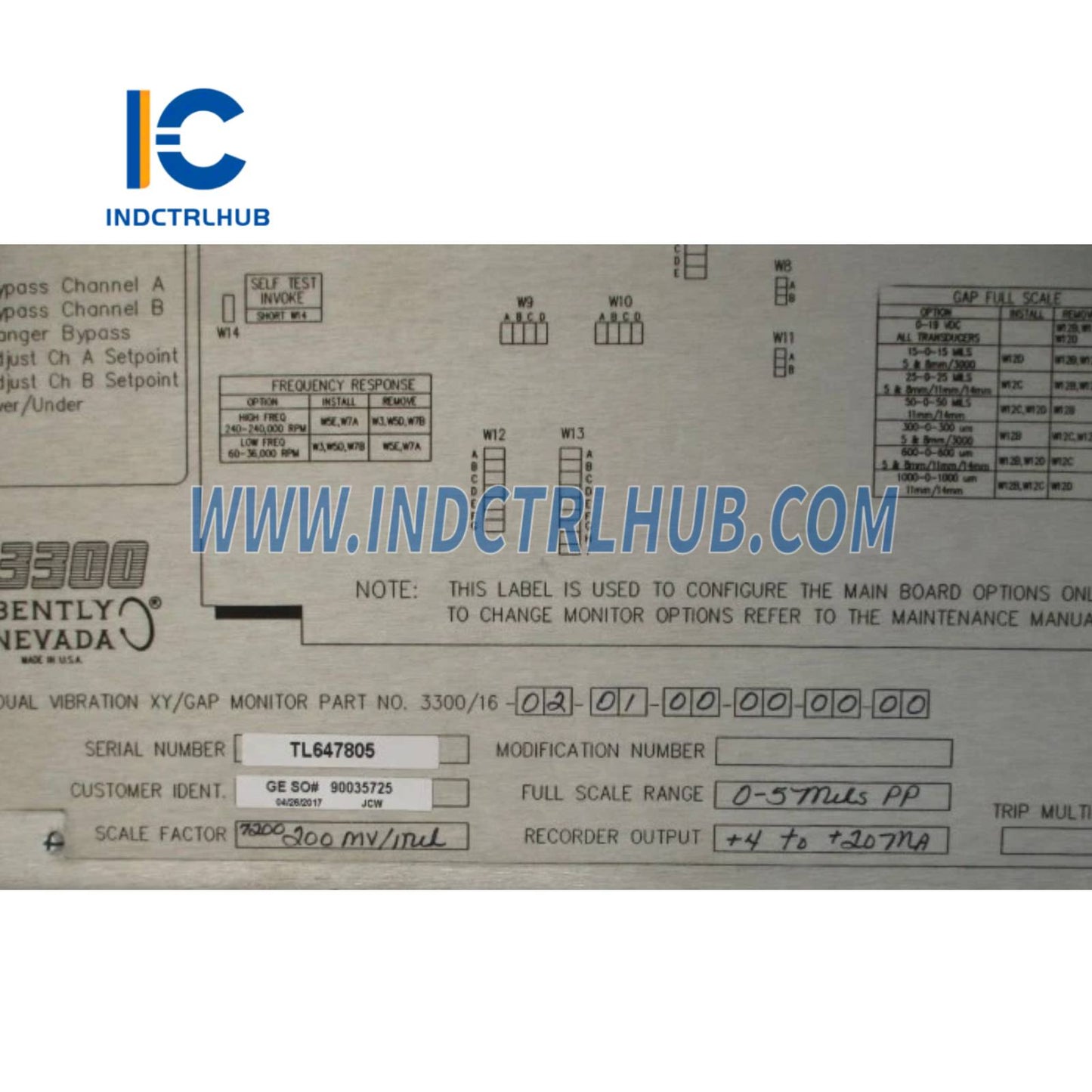 Bently Nevada 3300/16-02-02-01-00-00-00