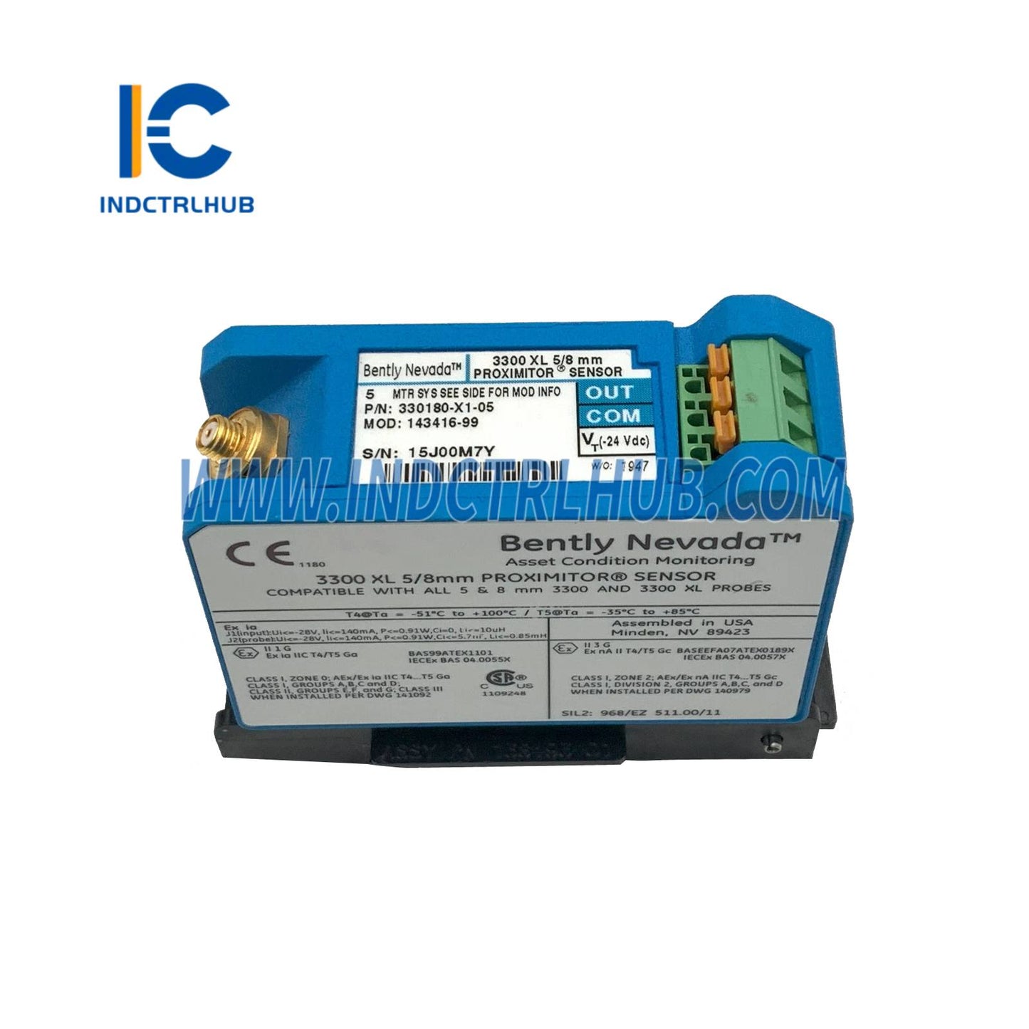 Système de capteur de proximité 8 mm Bently Nevada 3300 XL 330180-X1-05 MOD 145193-01