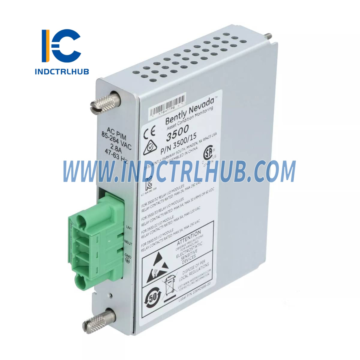 Bently Nevada 3500/15-05-05-01 106M1079-01+106M1081-01 3500/15 AC and DC Power Supplies
