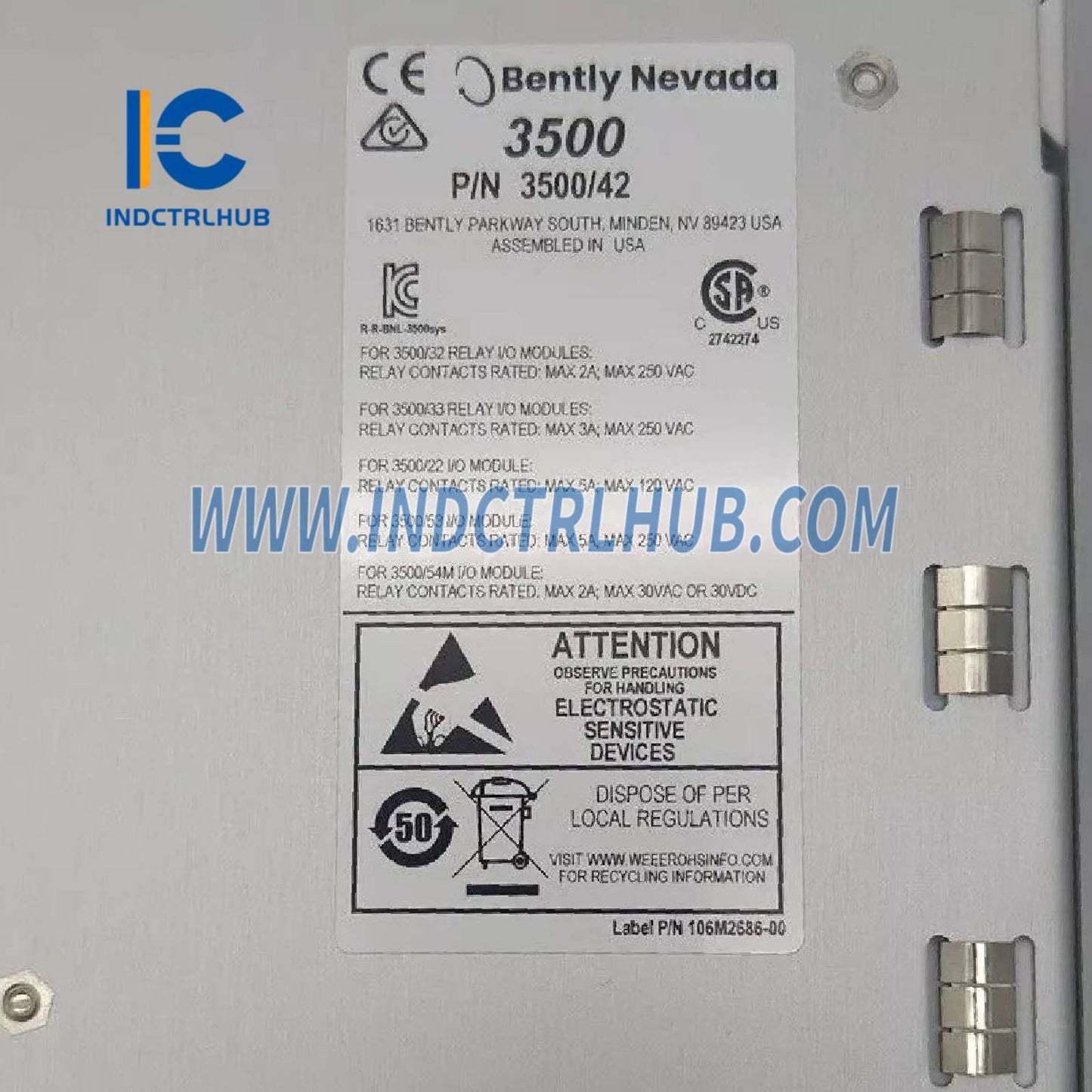 Монитор положения штока Bently Nevada 3500/72-01-00 (176449-08+140471-01)