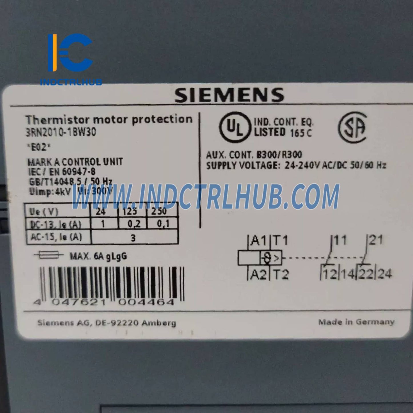 Siemens 3RN2010-1BW30 Thermistor motor protection relay