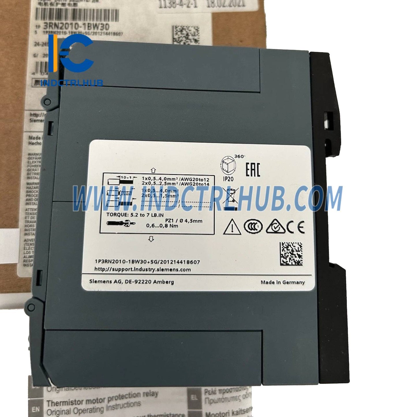 Siemens 3RN2010-1BW30 Thermistor motor protection relay