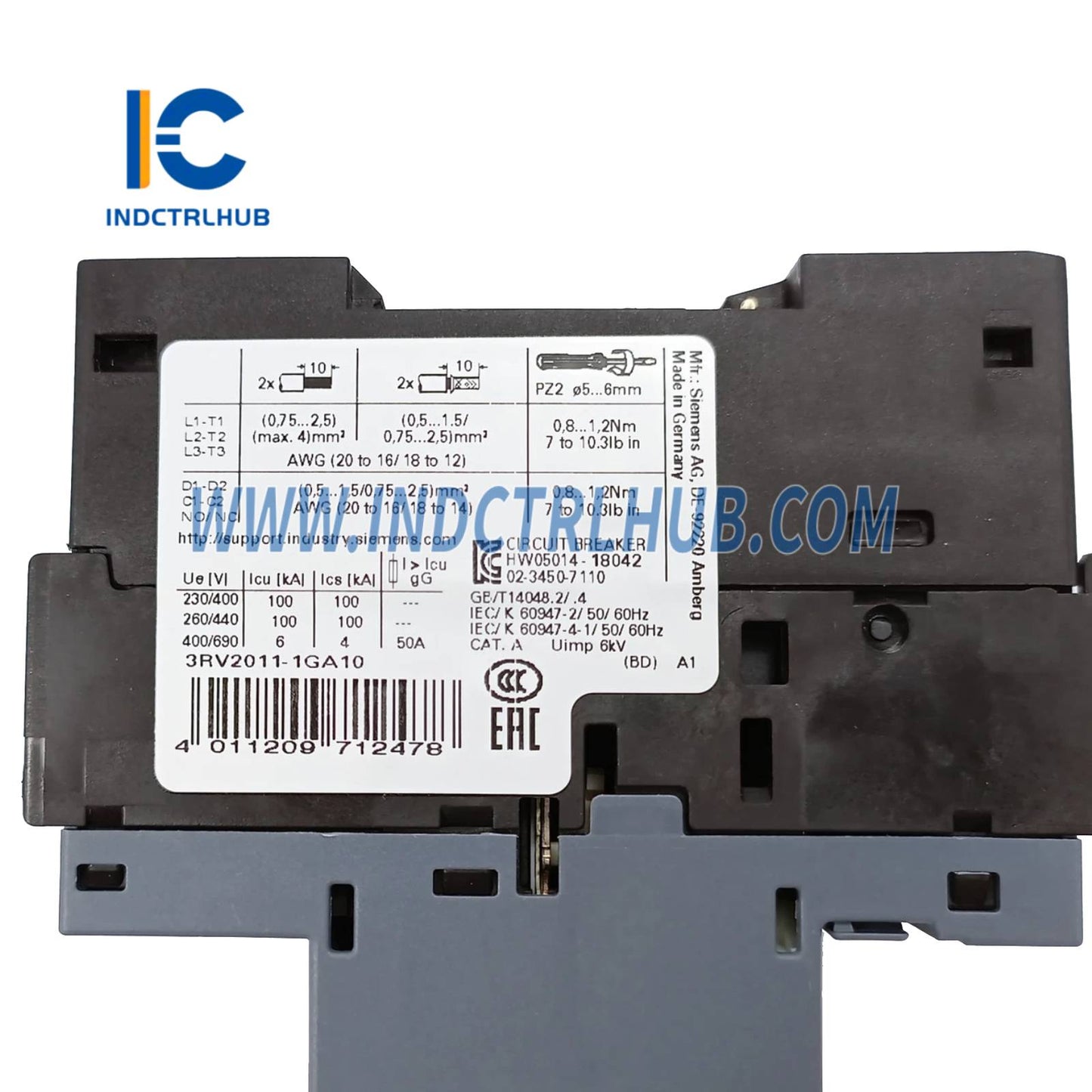 Siemens 3RV2011-1GA10 Circuit breaker size S00