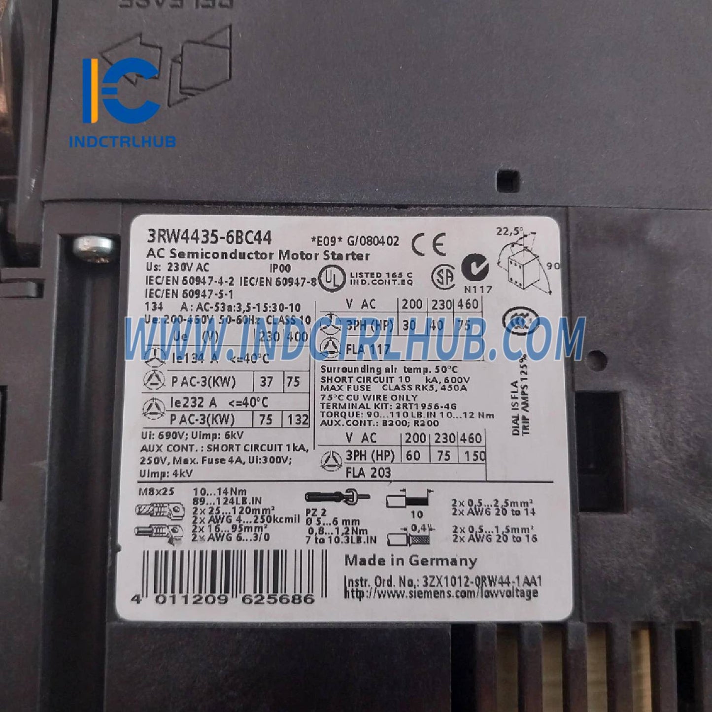 Siemens 3RW4435-6BC44 SIRIUS soft starter