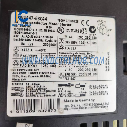 Siemens 3RW4447-6BC44 SIRIUS mäkký štartér