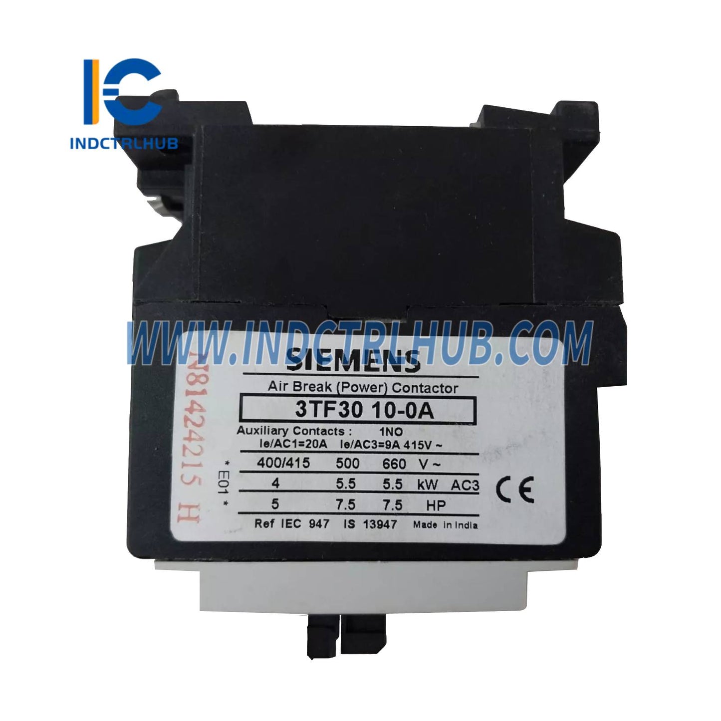 Siemens 3TF30-10-0AP0 Contactor, Size 00