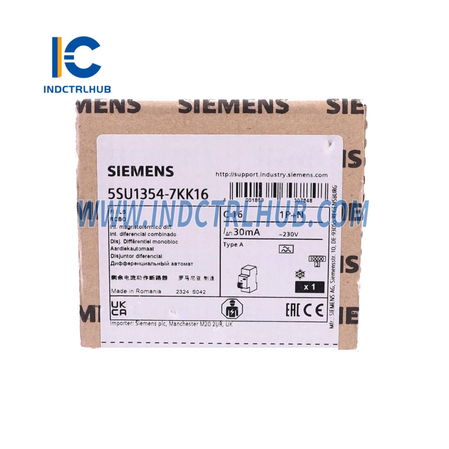Siemens 5SU1354-7KK16 RCBO, 10 kA, 1P+N, type A