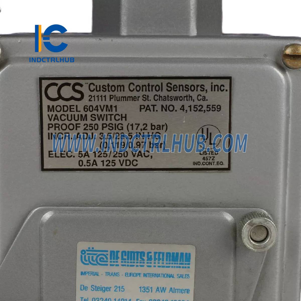 מתג לחץ ואקום CCS 604VM1