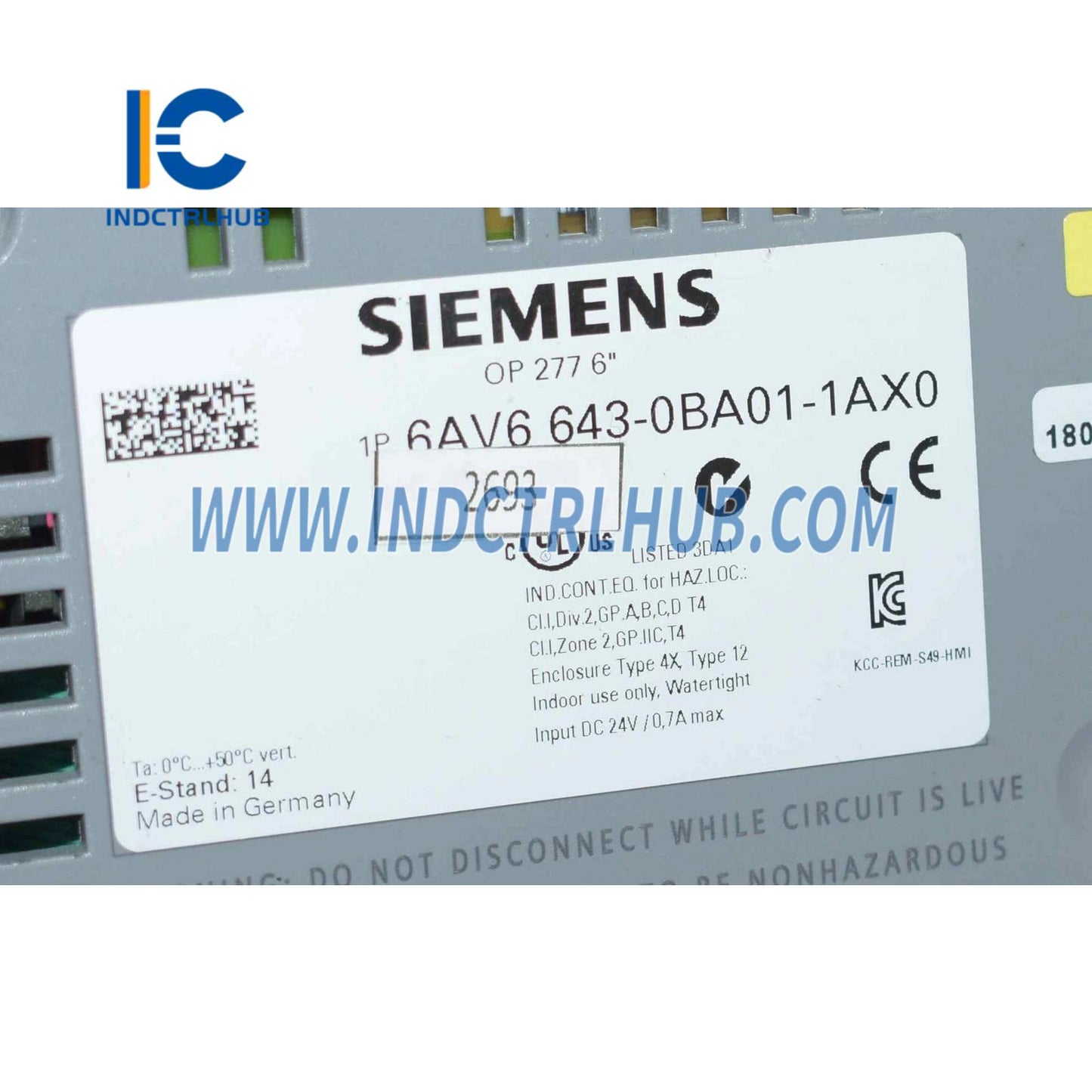 Siemens 6AV6643-0BA01-1AX0 SIMATIC OP 277 6” operator panel