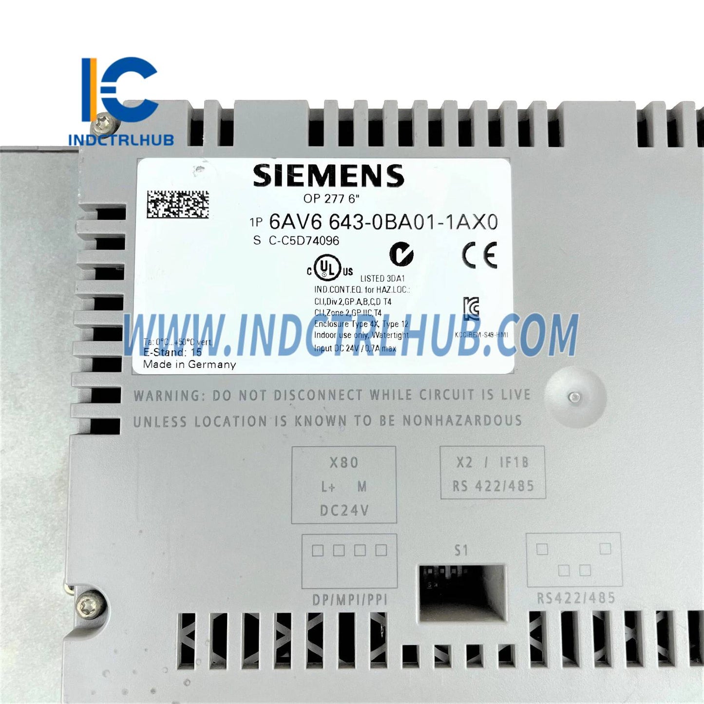 Siemens 6AV6643-0BA01-1AX0 SIMATIC OP 277 6” operator panel