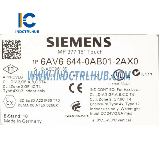 Siemens 6AV6644-0AB01-2AX0 SIMATIC MP 377 15_ Touch Višenamenski panel
