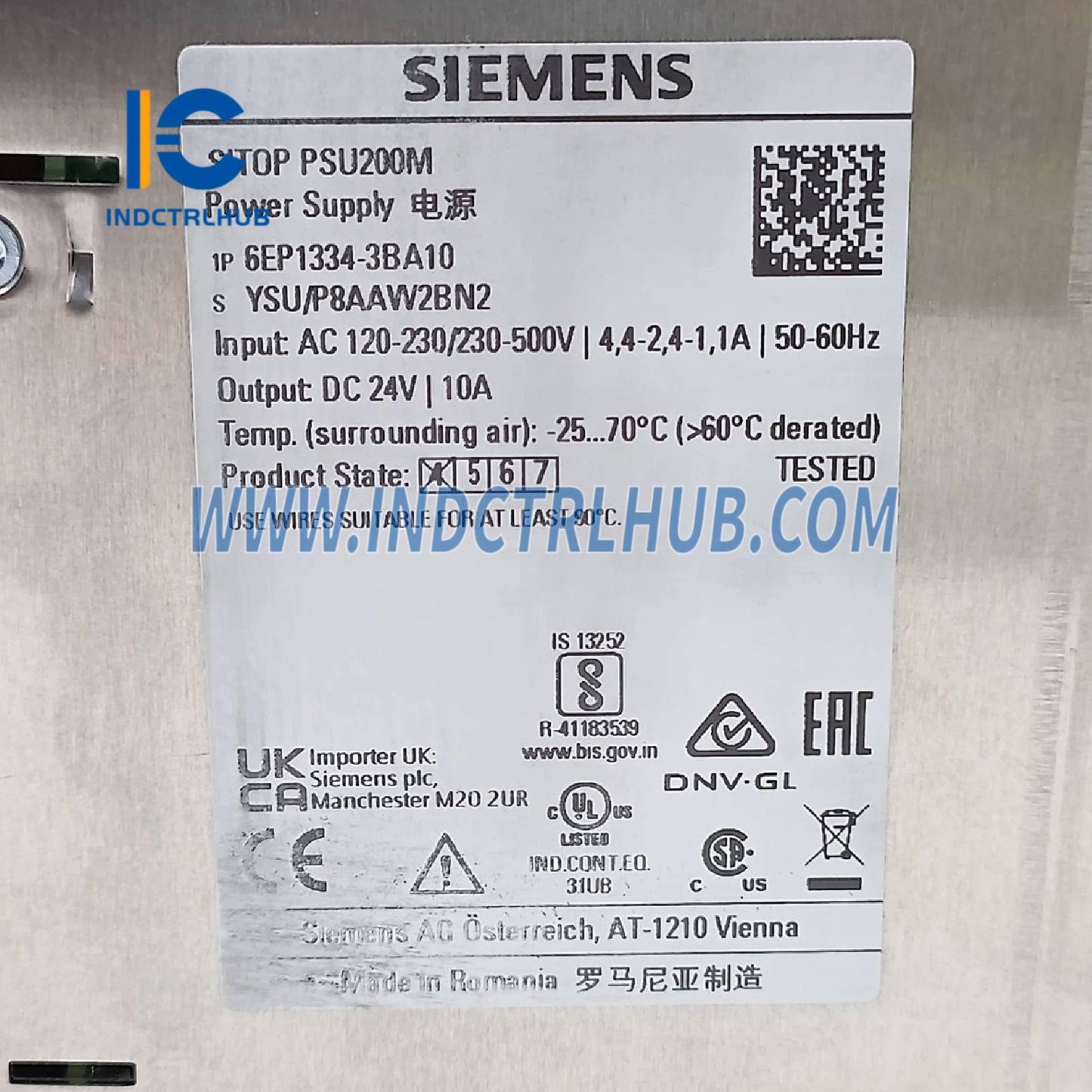 Siemens 6EP1334-3BA10 SITOP PSU200M 10 A stabilized power supply