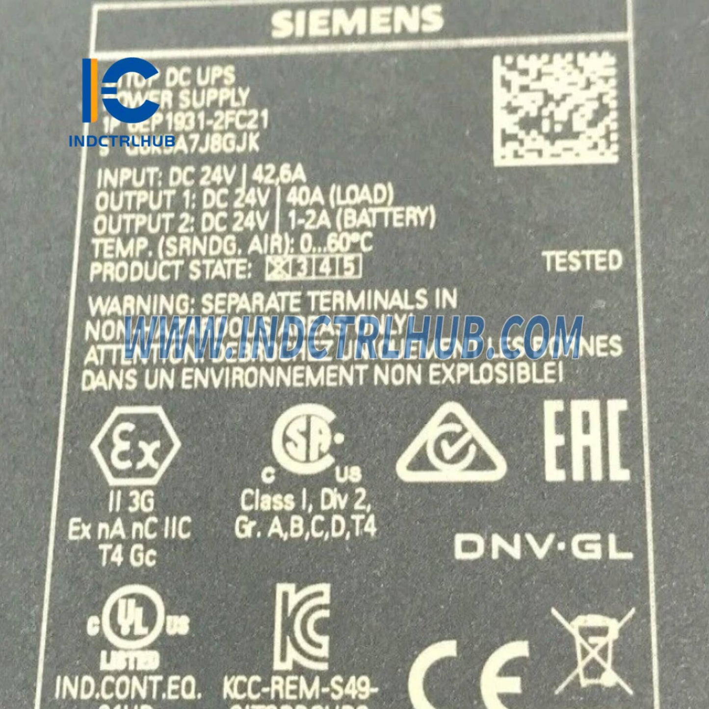 Siemens 6EP1931-2FC21 SITOP DC UPS module 24 V/40 A uninterruptible power supply