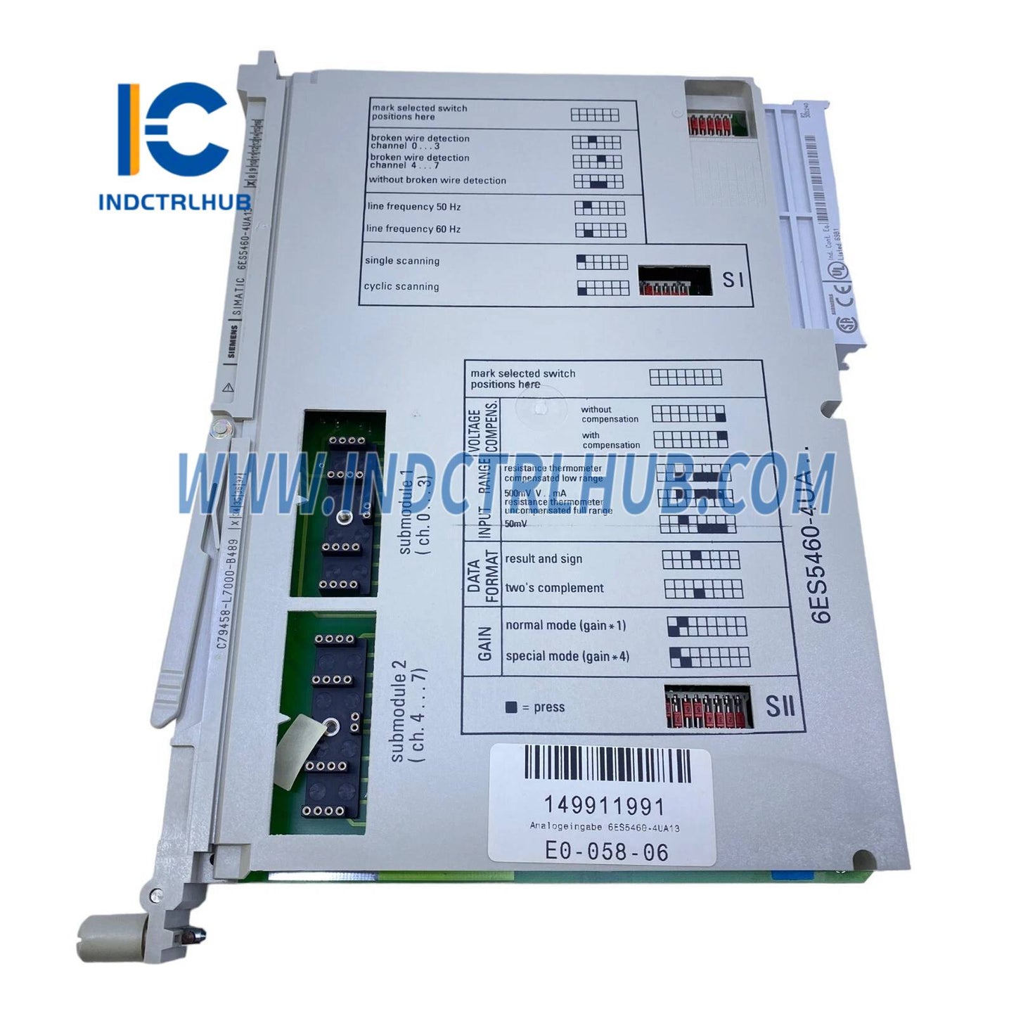 سيمنز 6ES5460-4UA13 وحدة إدخال تماثلية (معزولة)