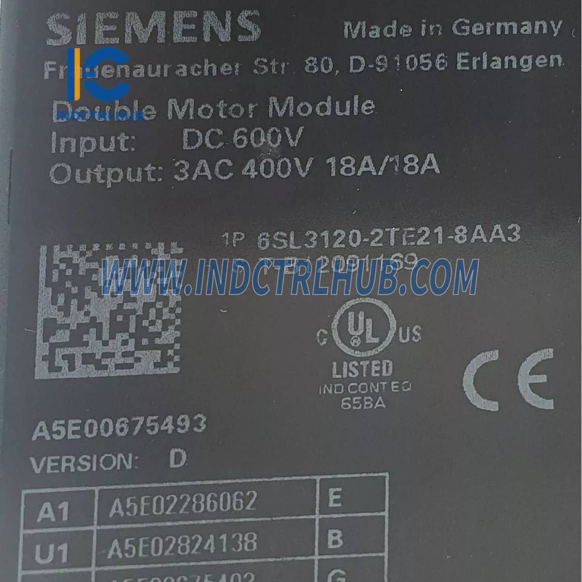 Siemens 6SL3120-2TE21-8AA3 SINAMICS S120 Dvojitý motorový modul