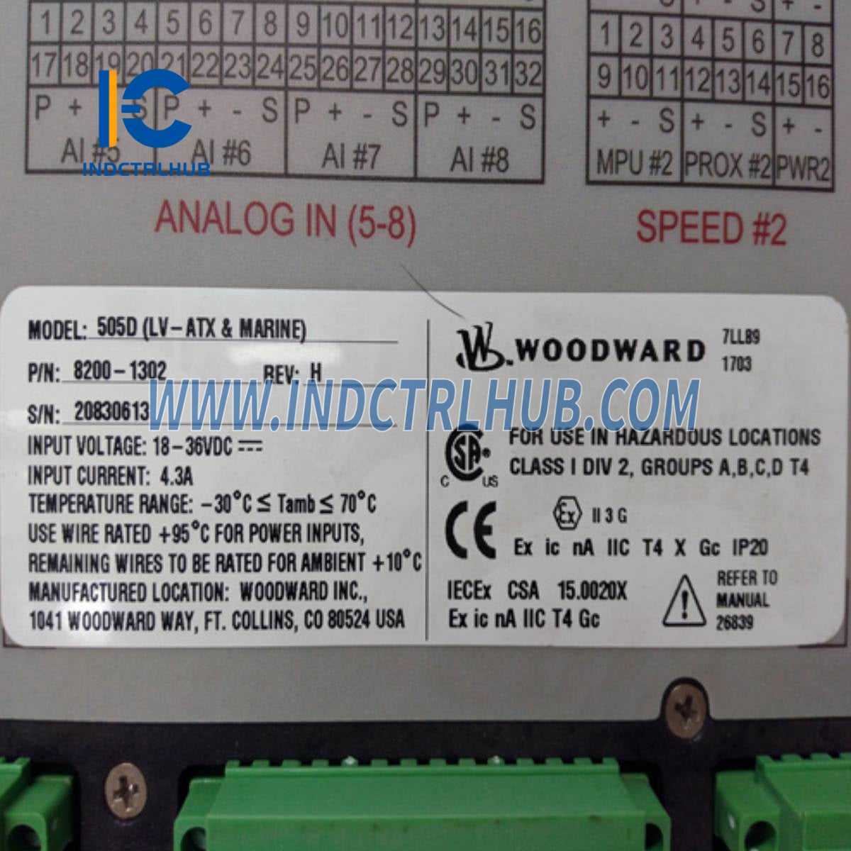 Woodward 8200-1302 Ethernet para DCS de planta y paneles RemoteView