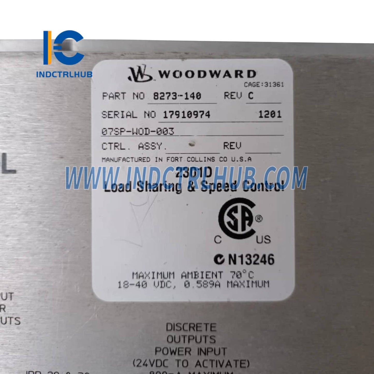 Woodward 8273-140 2301D Control Digital de Compartición de Carga y Velocidad