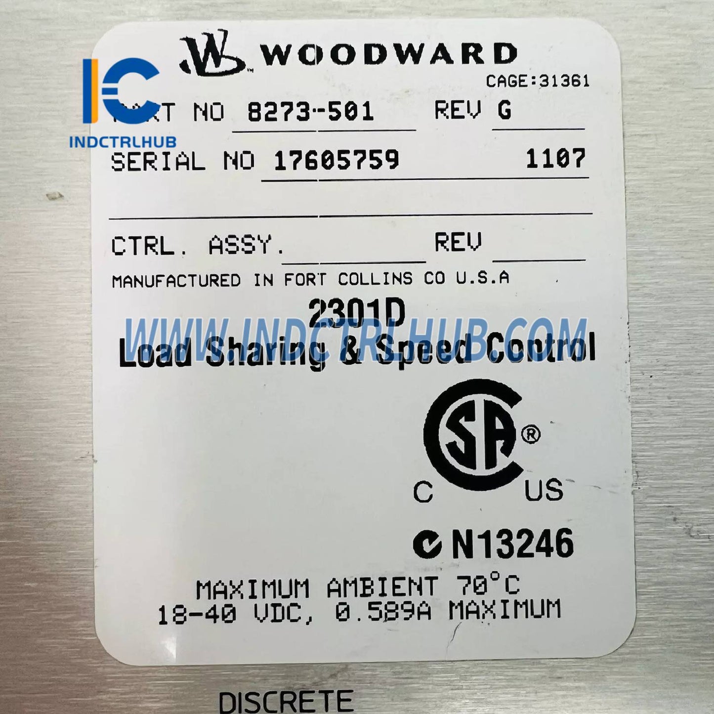 Woodward 8273-501 Digitale Lastverteilung & Geschwindigkeitsregelung