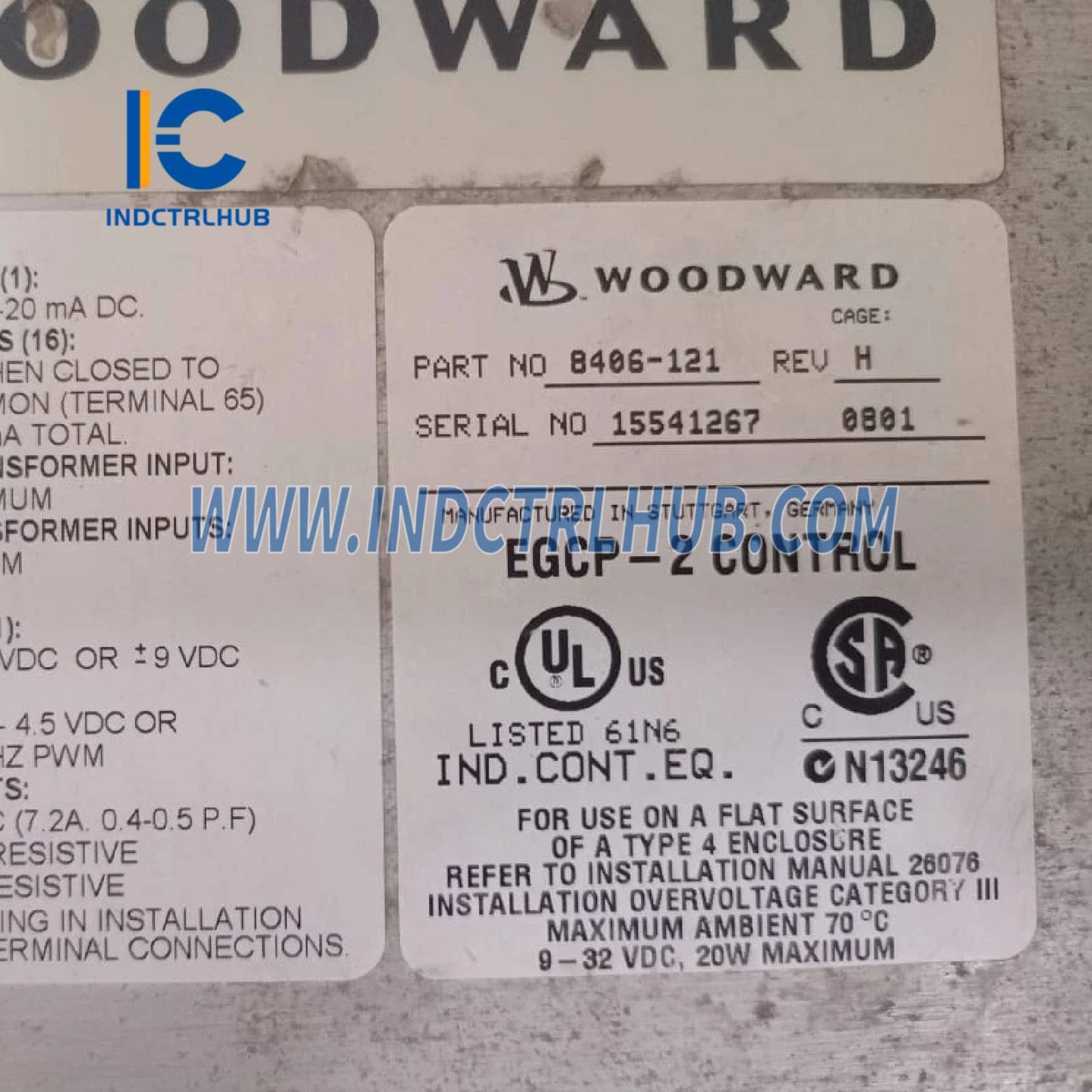 وودوارد 8406-121 REV. H EGCP-2 وحدة تحكم مولد المحرك
