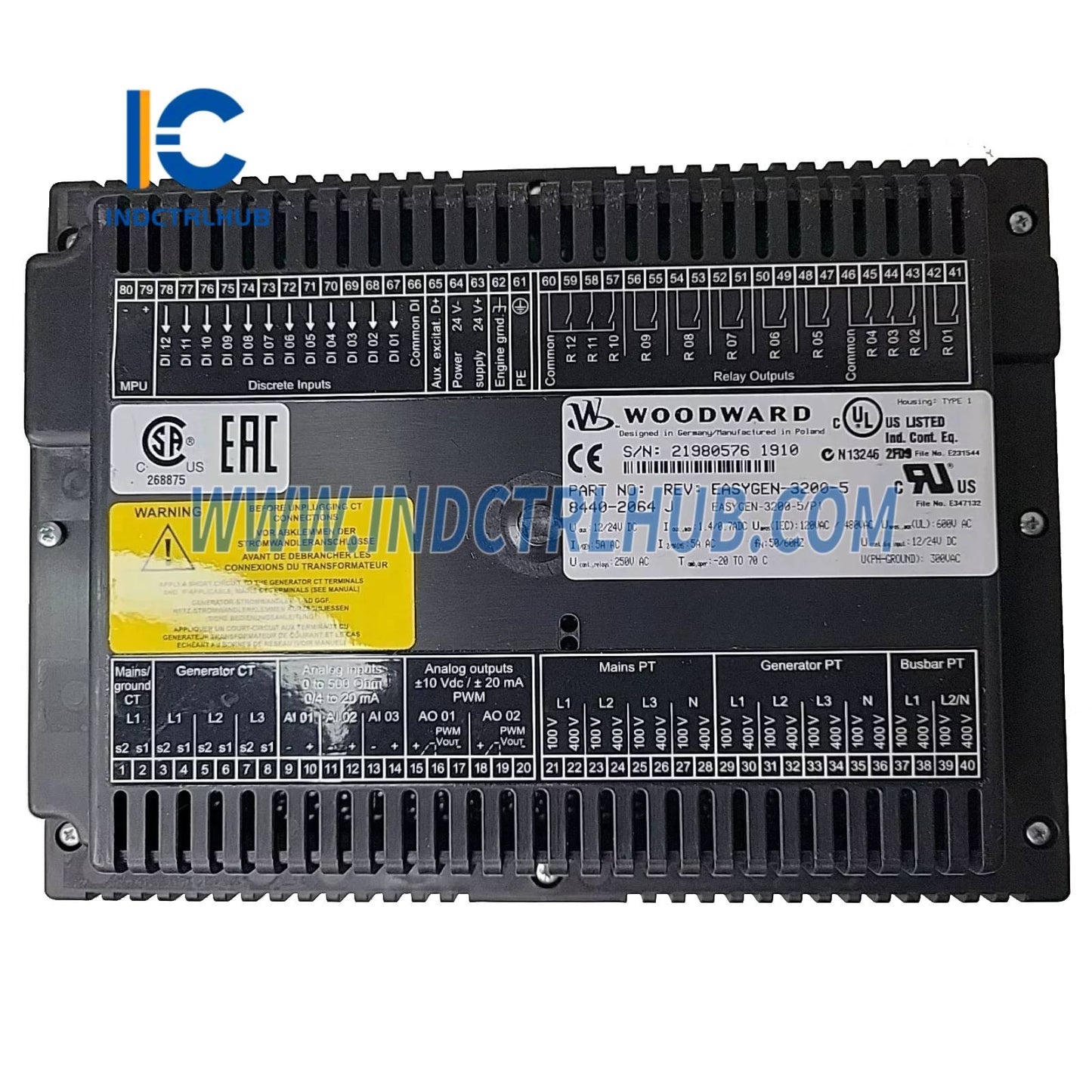 Woodward 8440-2064 easYgen-3200XT-P1 Controlador de Grupo Electrógeno