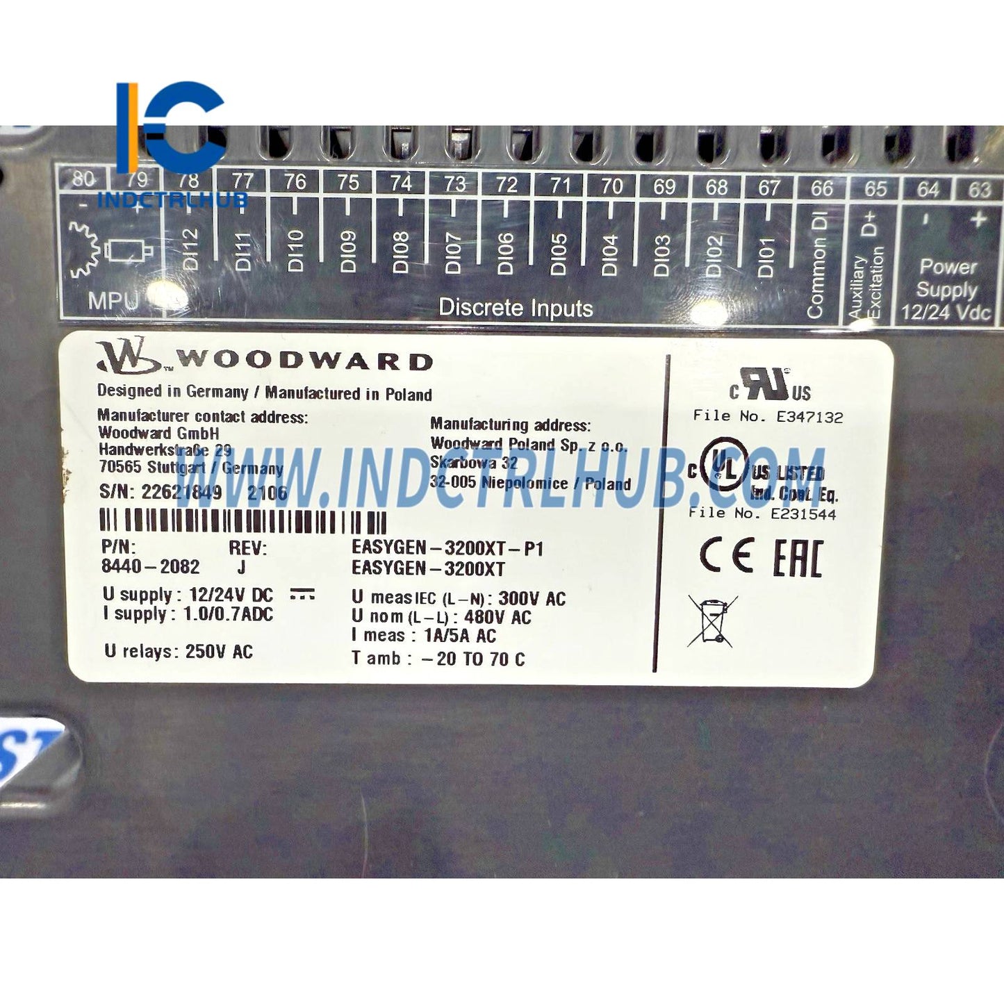 Woodward 8440-2082 Controlador EasyGen-2500-5 para grupo electrógeno