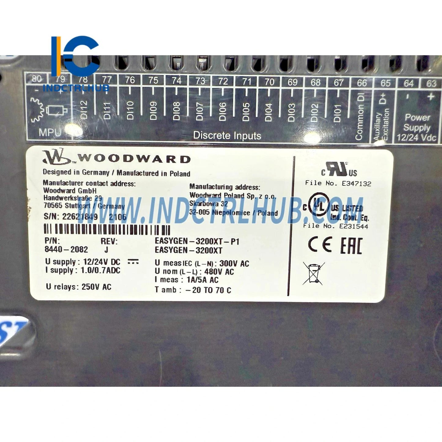 Woodward 8440-2082 EasyGen-2500-5 Generátor vezérlő