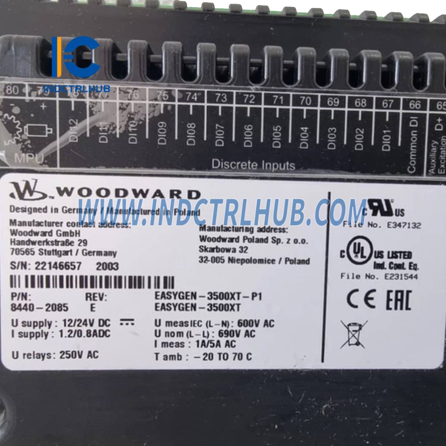 Woodward 8440-2085 easYgen-3500XT-P1 Jeneratör Kontrol Cihazı