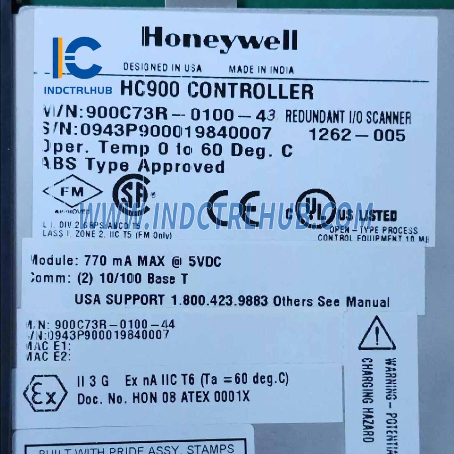 Honeywell 900C73R-0100-43 Redundant I/O Scanner Module