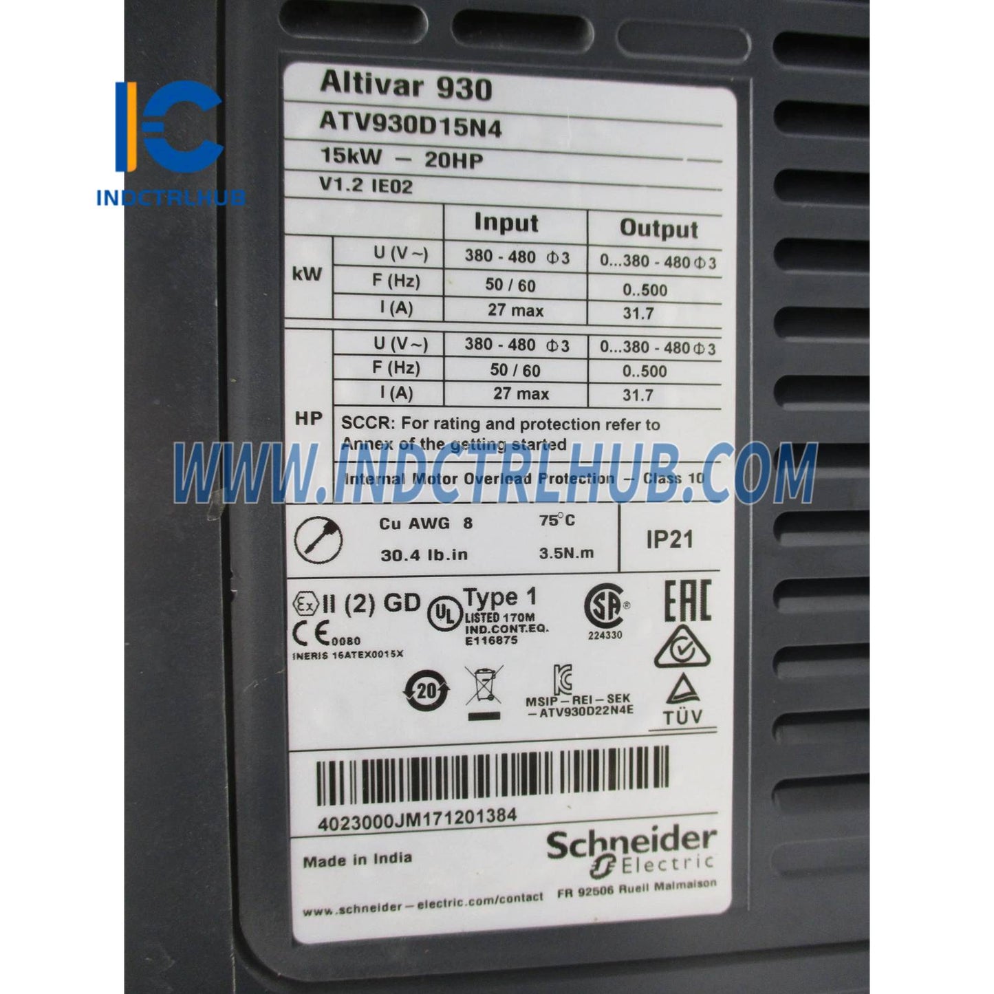 Schneider ATV930D15N4 meniteľný rýchlostný pohon