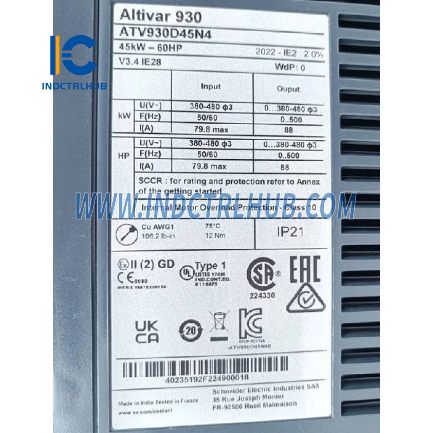 Schneider ATV930D45N4 meniteľný rýchlostný pohon